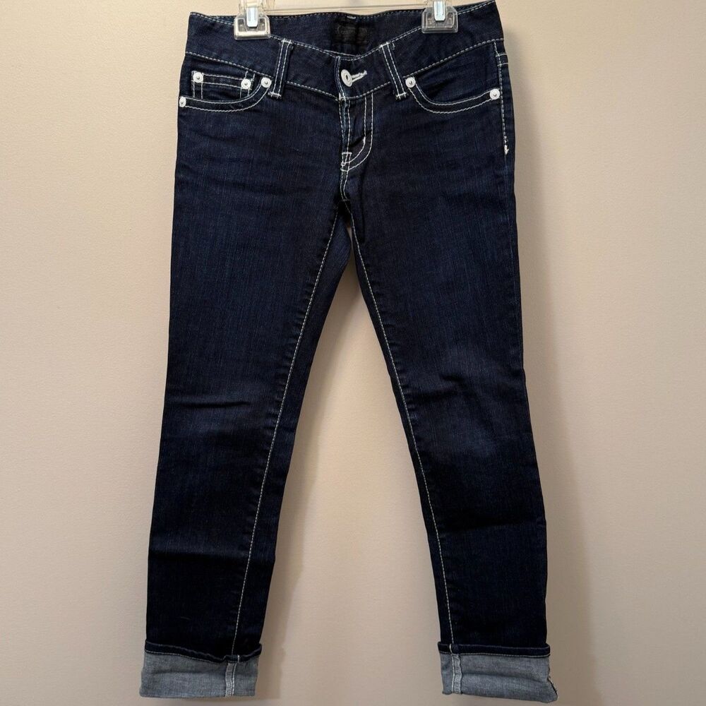 Moussy Vintage Japan Dark Wash Skinny Jeans, Low Mid Rise, Y2K Size 26
